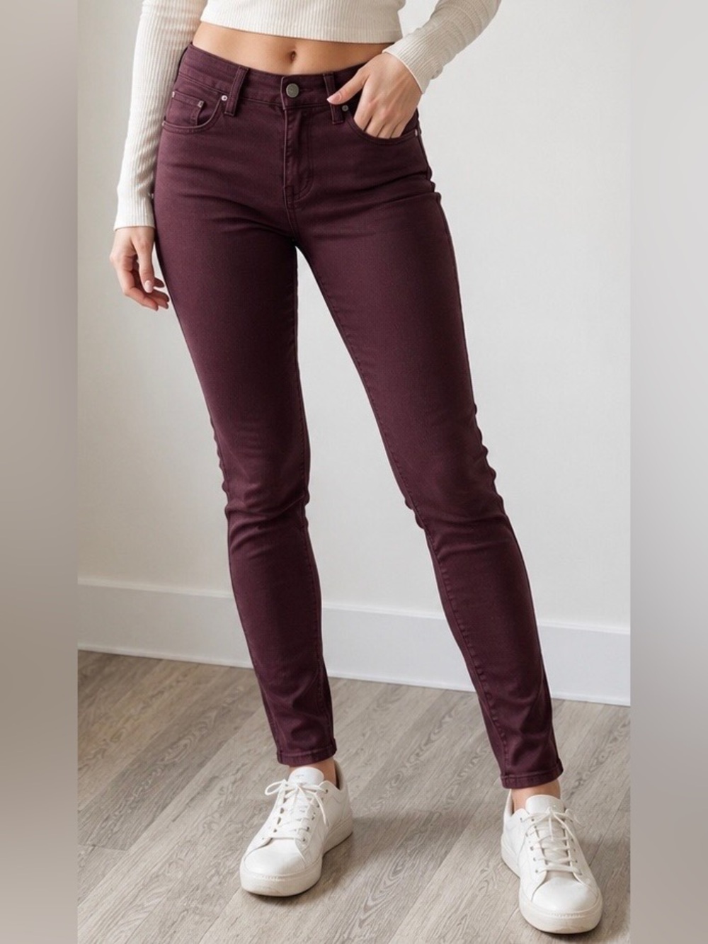 PacSun Burgundy Low Rise Skinny Jeans Size 23/00